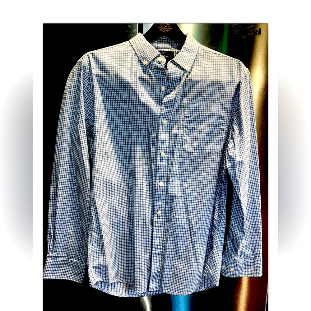 Nat Nast Luxury Originals mens SHIRT blue pink Checkered cotton button mens MED
